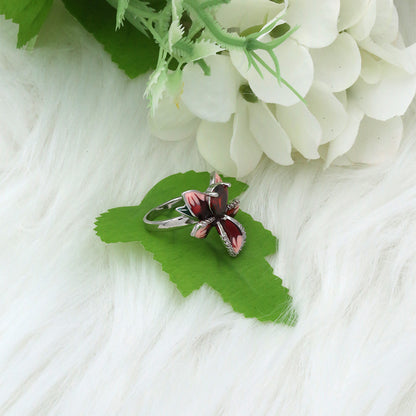 Wholesale Basic Lady Modern Style Flower Copper Enamel Inlay Zircon Rings