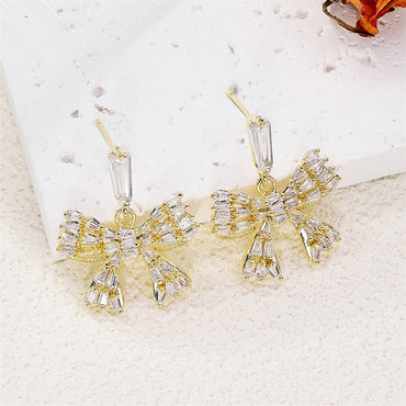 1 Pair Y2K Fairy Style Lady Geometric Butterfly Inlay Copper Zircon Drop Earrings