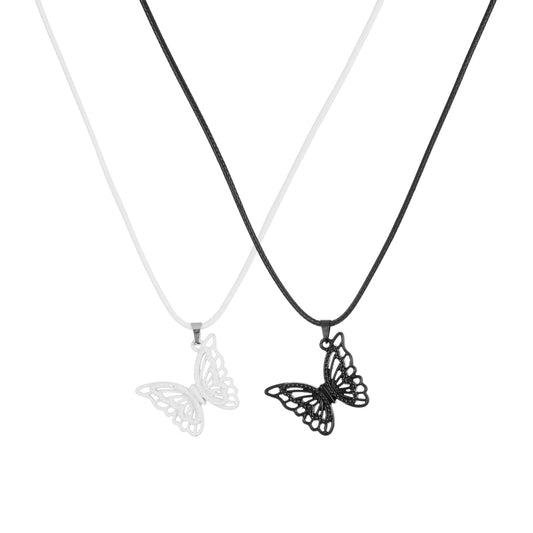 IG Style Simple Style Butterfly Alloy Couple Pendant Necklace