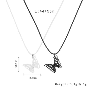 IG Style Simple Style Butterfly Alloy Couple Pendant Necklace
