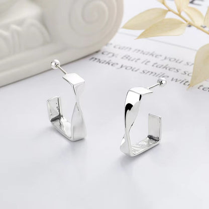 1 Pair Solid Color Solid Color Plating 304 Stainless Steel 18K Gold Plated Earrings