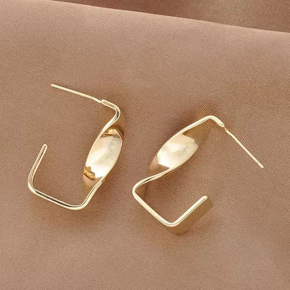 1 Pair Solid Color Solid Color Plating 304 Stainless Steel 18K Gold Plated Earrings