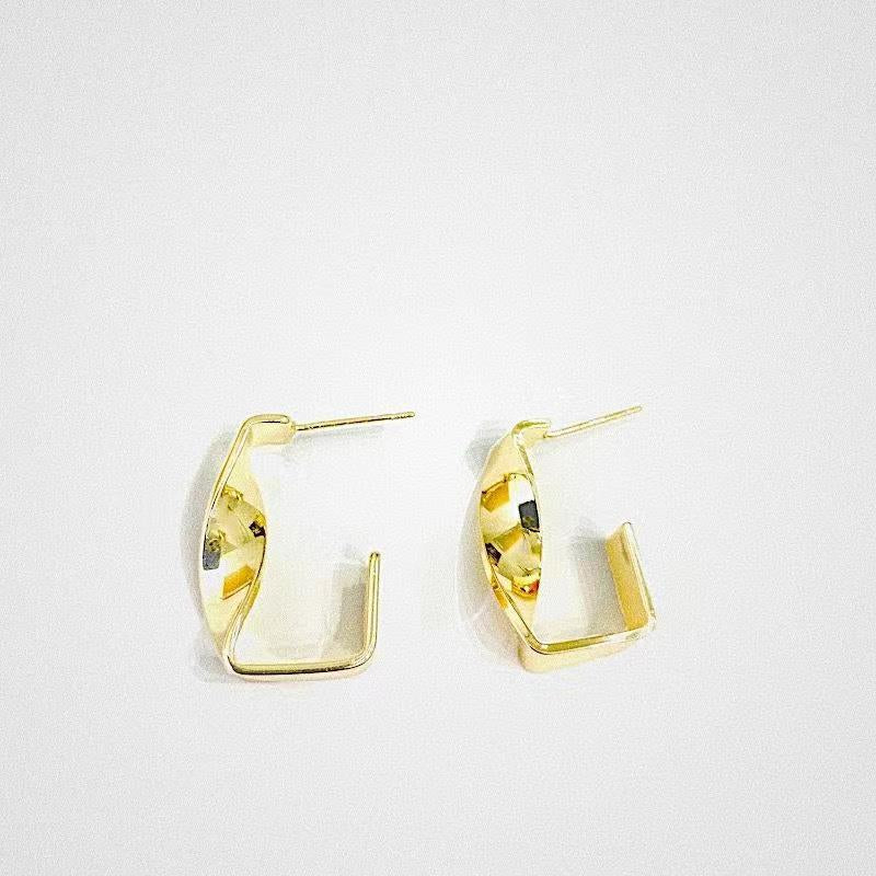 1 Pair Solid Color Solid Color Plating 304 Stainless Steel 18K Gold Plated Earrings