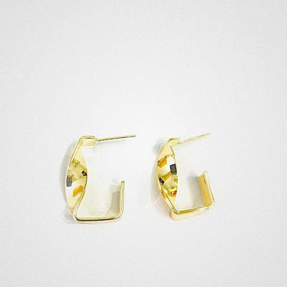 1 Pair Solid Color Solid Color Plating 304 Stainless Steel 18K Gold Plated Earrings