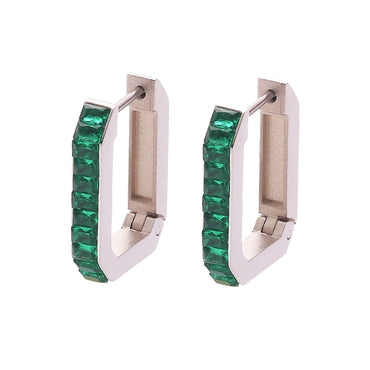 1 Pair Vacation Modern Style Solid Color Plating Inlay Titanium Steel Rhinestones Zircon 18K Gold Plated Earrings