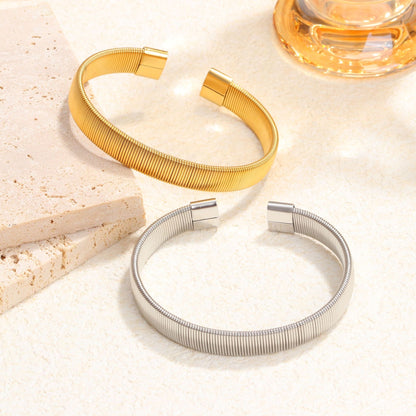 304 Stainless Steel Simple Style Solid Color Bangle