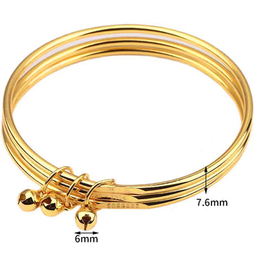 Copper Vintage Style Simple Style Plating Carving Bell Wristband