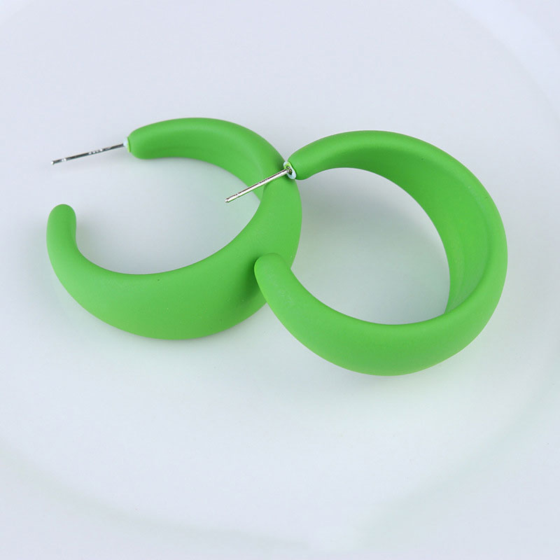 1 Pair IG Style Modern Style C Shape Stoving Varnish Arylic Sterling Silver Hoop Earrings