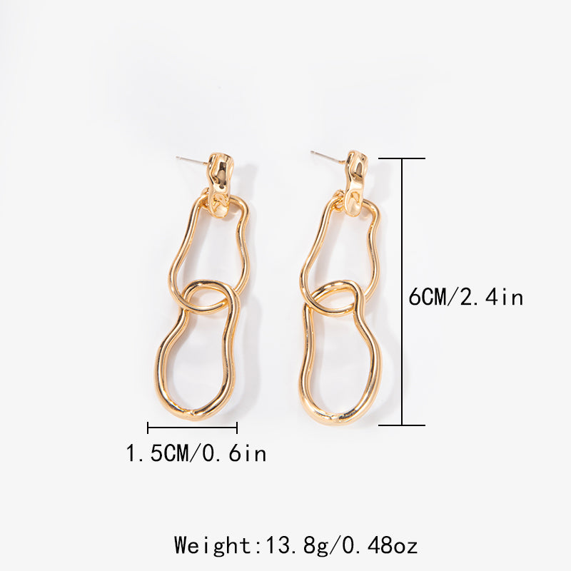 1 Pair Modern Style Solid Color Commute Irregular Copper Gold Plated Drop Earrings