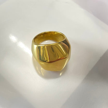 Stainless Steel 18K Gold Plated Casual Simple Style Plating Solid Color Rings