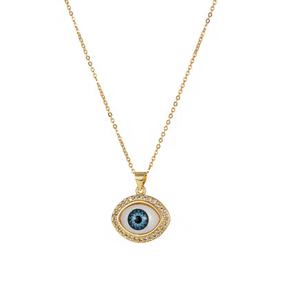 Copper 18K Gold Plated Casual Simple Style Inlay Eye Bee Zircon Pendant Necklace