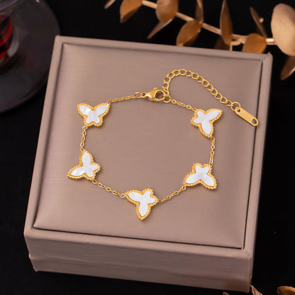 Stainless Steel Gold Plated Simple Style Classic Style Butterfly Plating Bracelets