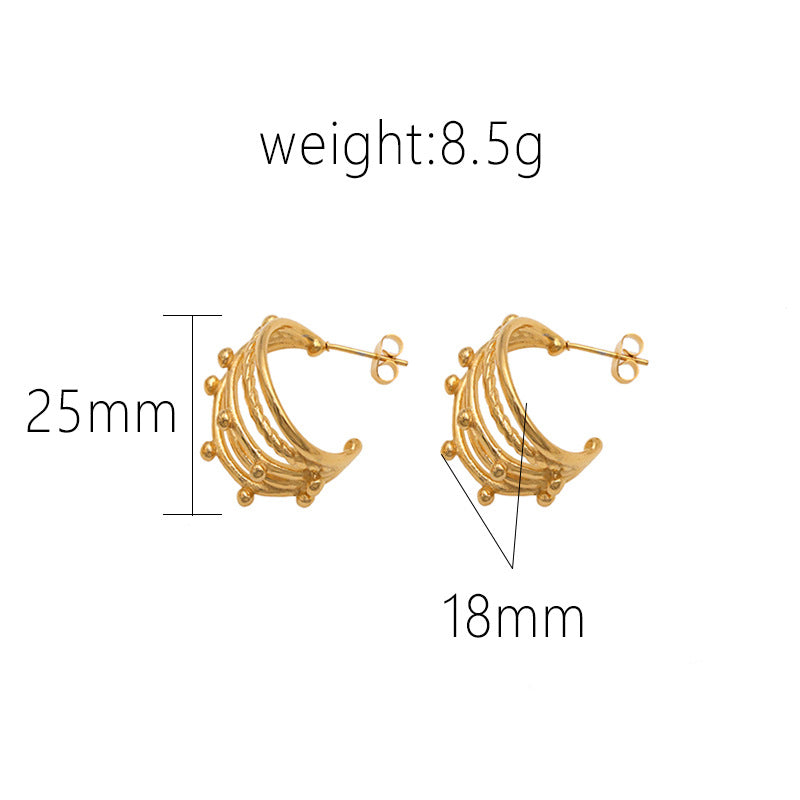 1 Pair IG Style Basic Modern Style C Shape Ferroalloy Ear Studs