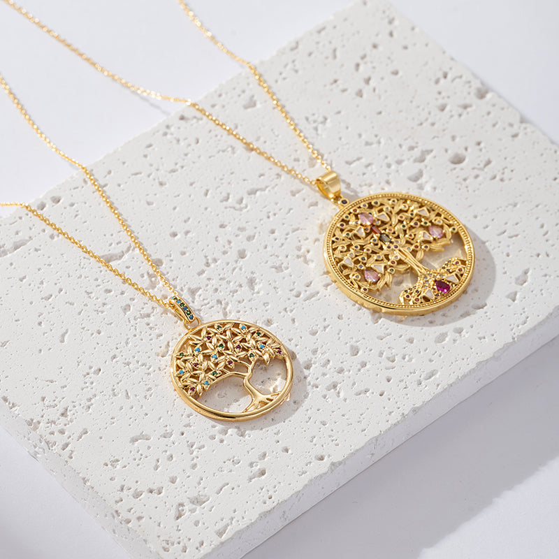 Copper 18K Gold Plated Elegant Cute Romantic Inlay Geometric Zircon Pendant Necklace