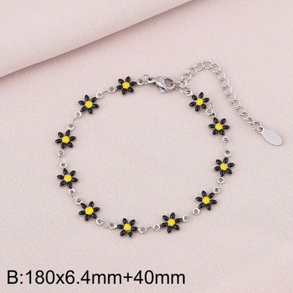 Basic Cross Daisy Stainless Steel Plating Bracelets Necklace