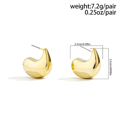 1 Pair IG Style Sweet Commute Semicircle Plating Copper 18K Gold Plated Ear Studs