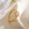 Simple Style Flower Copper 18k Gold Plated Zircon Open Rings In Bulk