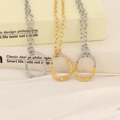 Basic Oval Titanium Steel Necklace