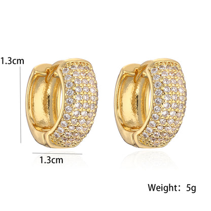 1 Pair Simple Style Commute U Shape Plating Inlay Copper Zircon 18k Gold Plated Earrings