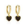 Fashion Heart Shape Copper Enamel Gold Plated Dangling Earrings 1 Pair