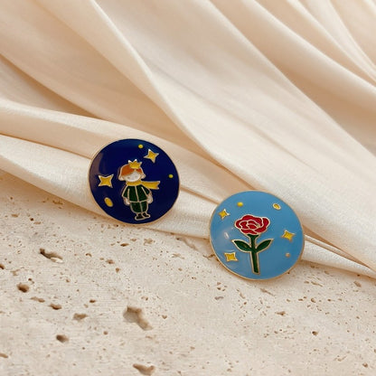 Cute Cartoon Character Alloy Enamel Ear Studs