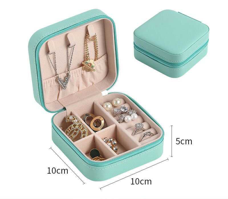 Basic Square Solid Color Pu Leather Flocking Jewelry Boxes