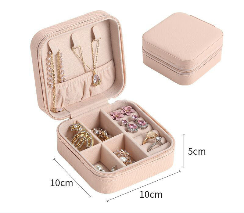 Basic Square Solid Color Pu Leather Flocking Jewelry Boxes