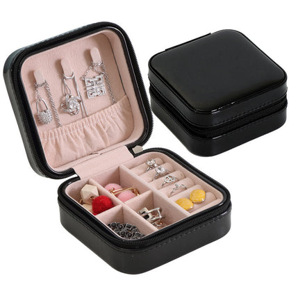 Basic Square Solid Color Pu Leather Flocking Jewelry Boxes