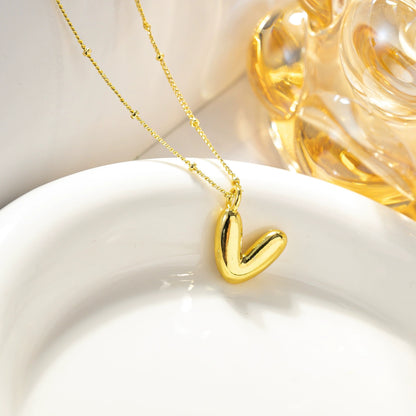 Titanium Steel Simple Style Streetwear Letter Pendant Necklace