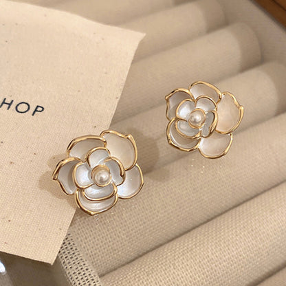 1 Pair Modern Style Simple Style Heart Shape Flower Bow Knot Inlay Alloy Rhinestones Drop Earrings Ear Studs