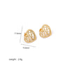 Sweet Heart Shape Butterfly Stainless Steel Plating Hollow Out Inlay Acrylic 18k Gold Plated Ear Studs