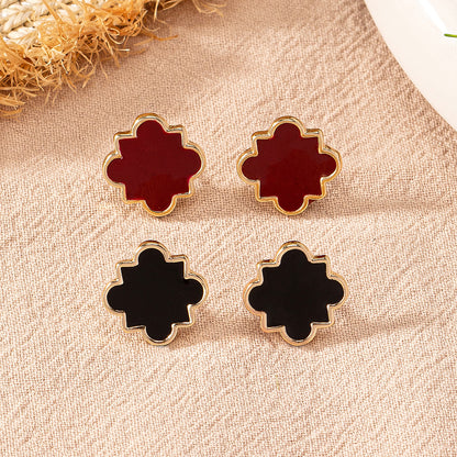 1 Pair Simple Style Classic Style Color Block Alloy Ear Studs