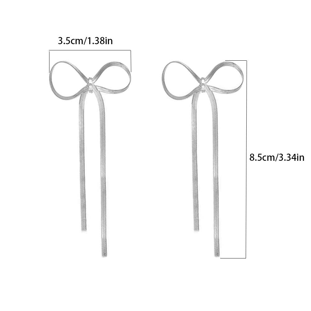 1 Pair Casual Sweet Bow Knot Titanium Steel Gold Plated Silver Plated Drop Earrings