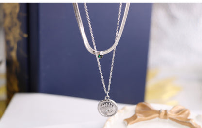Titanium Steel Simple Style Classic Style Solid Color Layered Necklaces