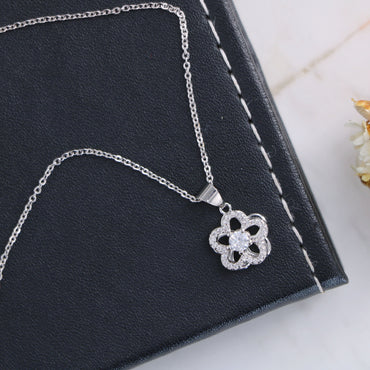 Copper Simple Style Classic Style Inlay Flower Zircon Pendant Necklace