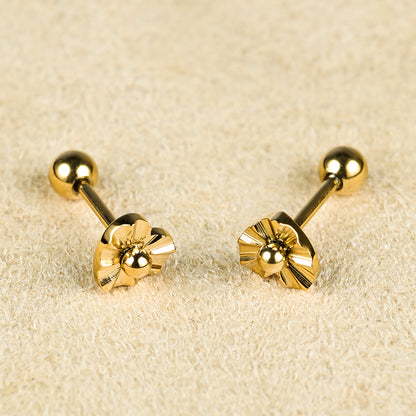 1 Pair Casual Classic Style Solid Color Polishing Plating Carving 316 Stainless Steel  Gold Plated Ear Studs