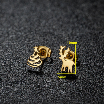 1 Pair Sweet Simple Style Snowflake Irregular Polishing Plating 304 Stainless Steel 18K Gold Plated Ear Studs