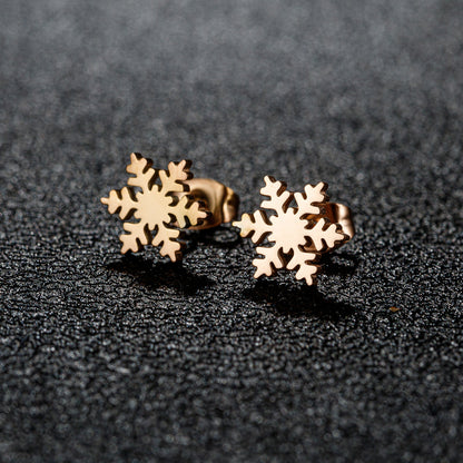 1 Pair Sweet Simple Style Snowflake Irregular Polishing Plating 304 Stainless Steel 18K Gold Plated Ear Studs