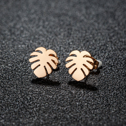 1 Pair Sweet Simple Style Snowflake Irregular Polishing Plating 304 Stainless Steel 18K Gold Plated Ear Studs