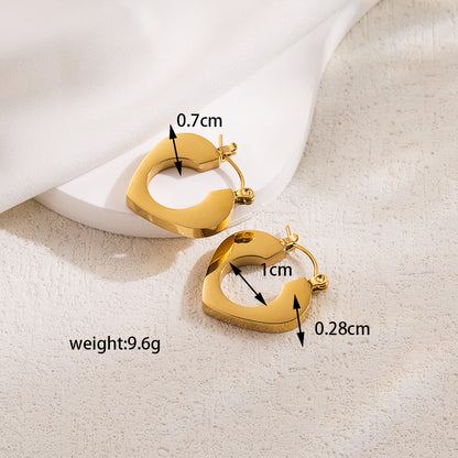 1 Pair Ig Style Basic Cool Style Solid Color Plating Stainless Steel 18k Gold Plated Earrings Ear Studs