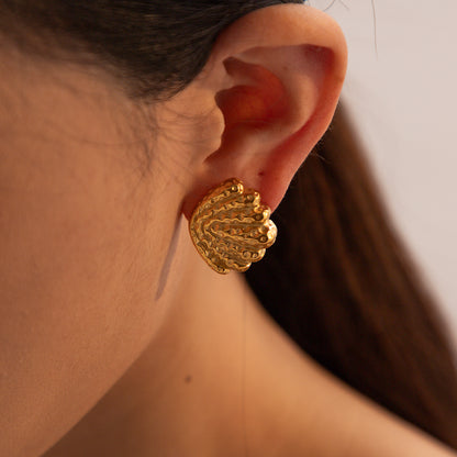 1 Pair Simple Style Classic Style Shell Plating 316 Stainless Steel  18K Gold Plated Ear Studs
