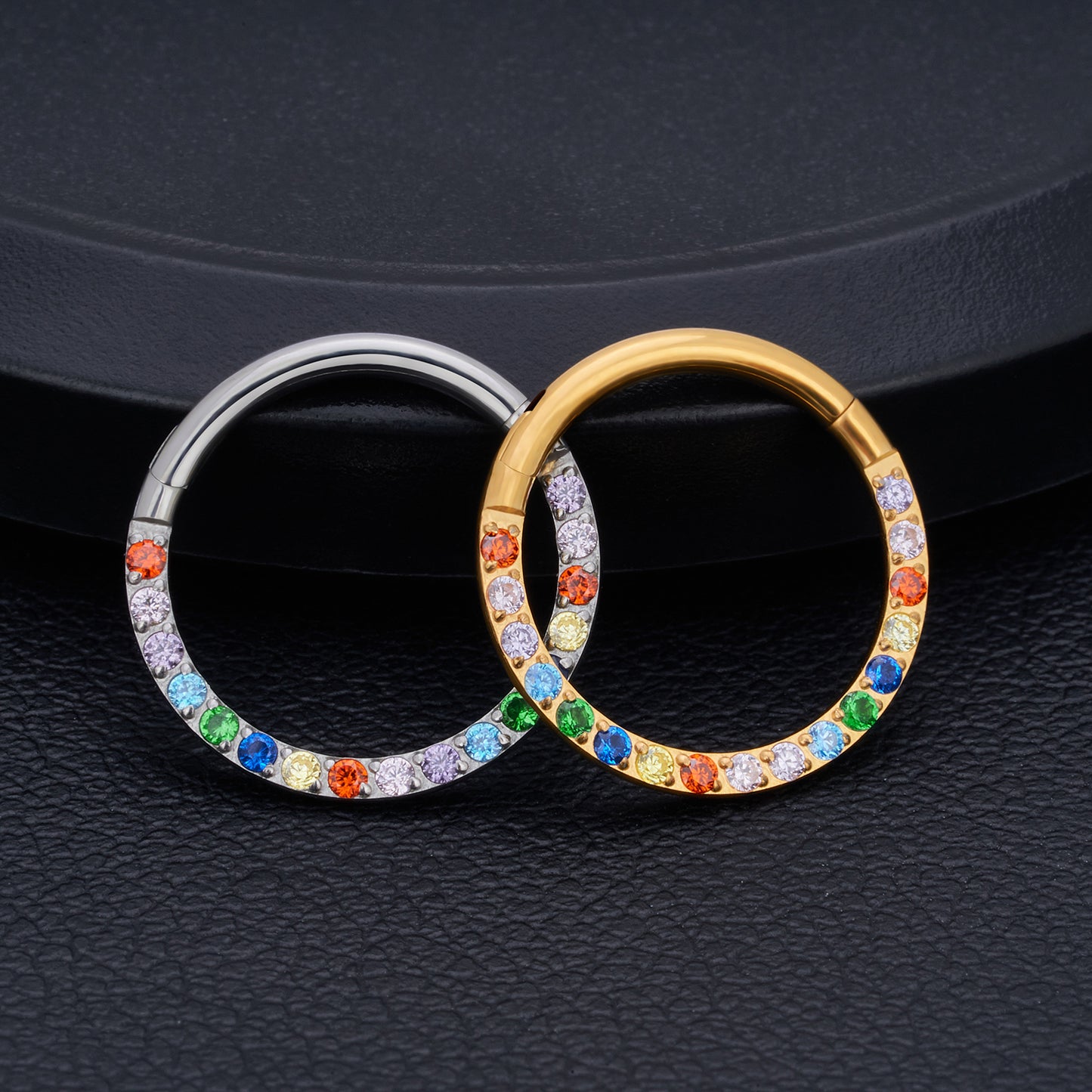 1 Piece Nose Rings & Studs Simple Style Classic Style Color Block Titanium Alloy Plating Inlay Zircon 18K Gold Plated Nose Rings & Studs