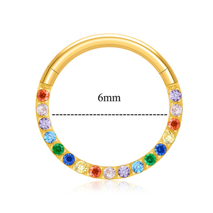 1 Piece Nose Rings & Studs Simple Style Classic Style Color Block Titanium Alloy Plating Inlay Zircon 18K Gold Plated Nose Rings & Studs