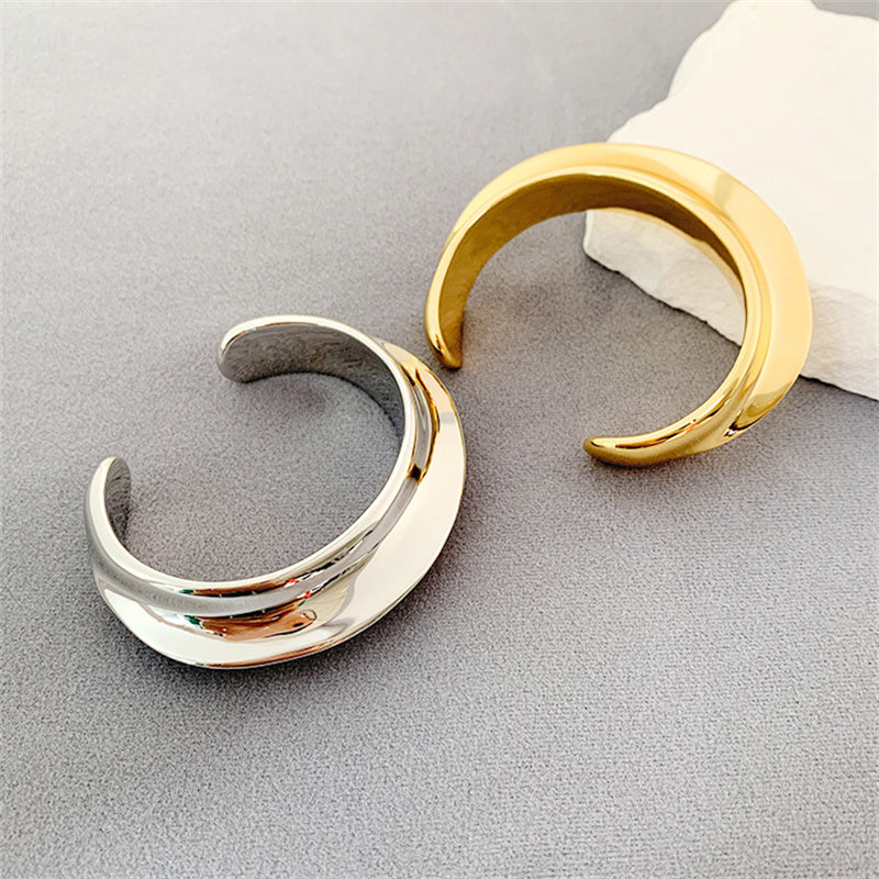 Copper Gold Plated Silver Plated Casual Vacation Commute Polishing Plating Solid Color Bangle