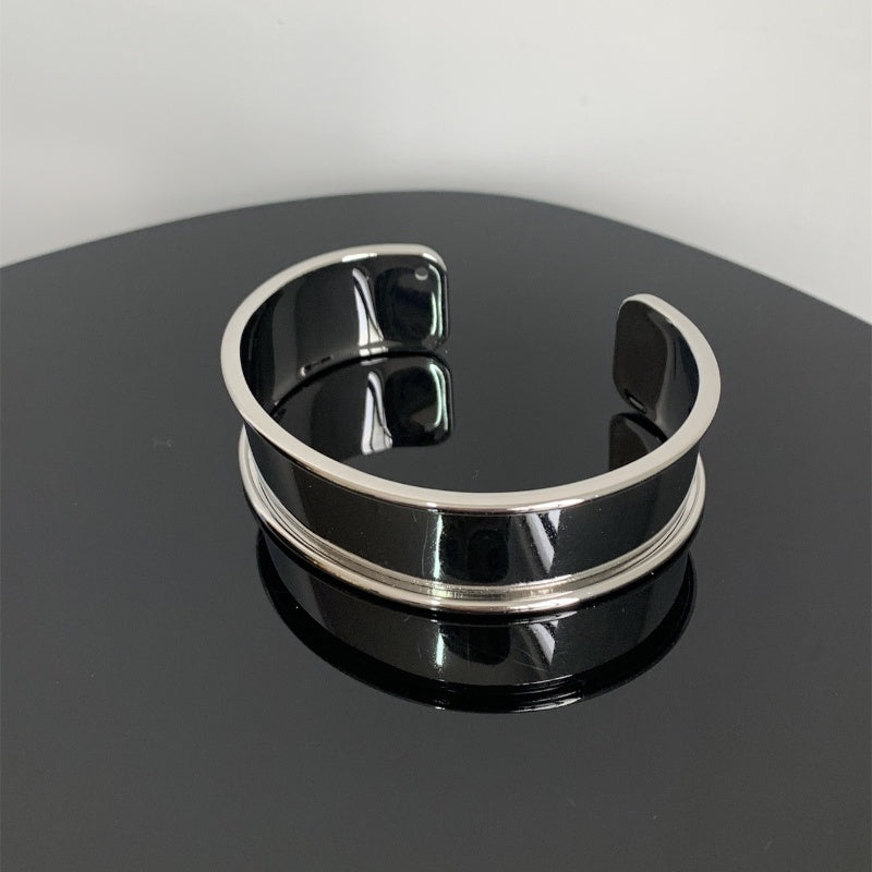 Steel Gold Plated Silver Plated Simple Style Classic Style Polishing Plating Metal Solid Color Bangle