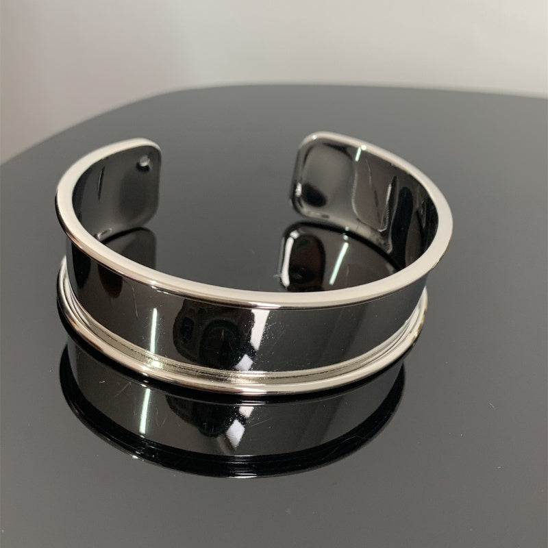 Steel Gold Plated Silver Plated Simple Style Classic Style Polishing Plating Metal Solid Color Bangle