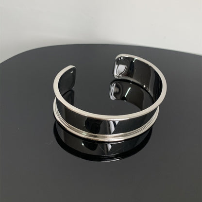 Steel Gold Plated Silver Plated Simple Style Classic Style Polishing Plating Metal Solid Color Bangle