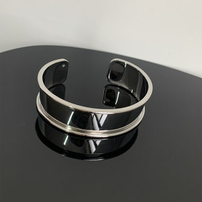 Steel Gold Plated Silver Plated Simple Style Classic Style Polishing Plating Metal Solid Color Bangle