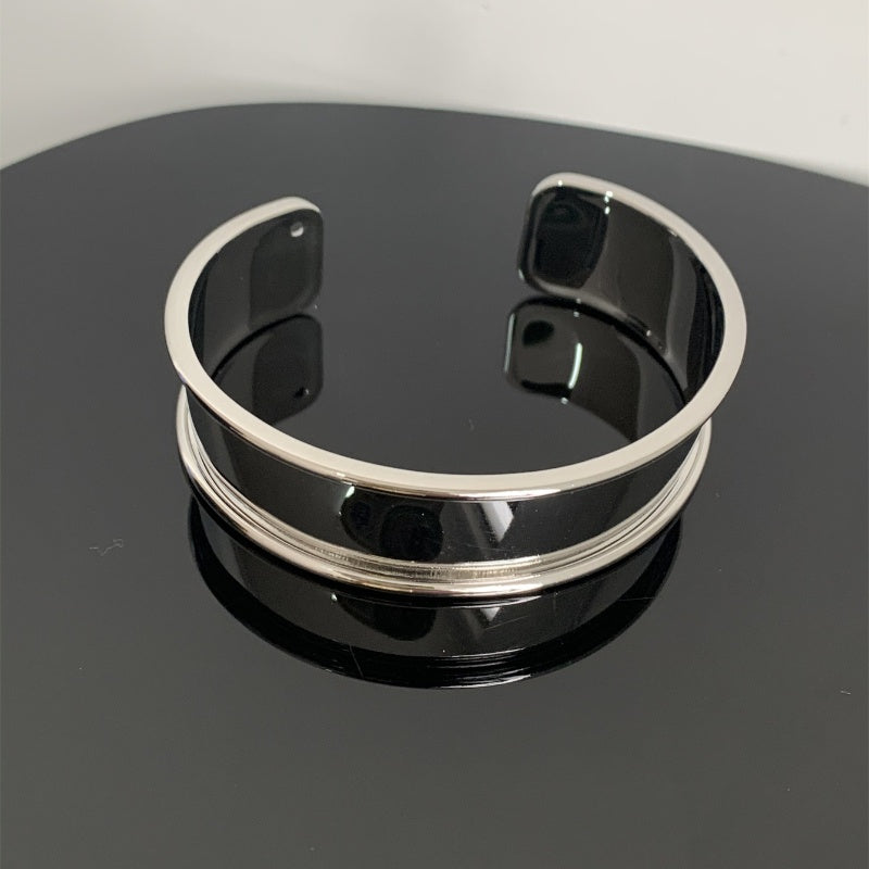 Steel Gold Plated Silver Plated Simple Style Classic Style Polishing Plating Metal Solid Color Bangle