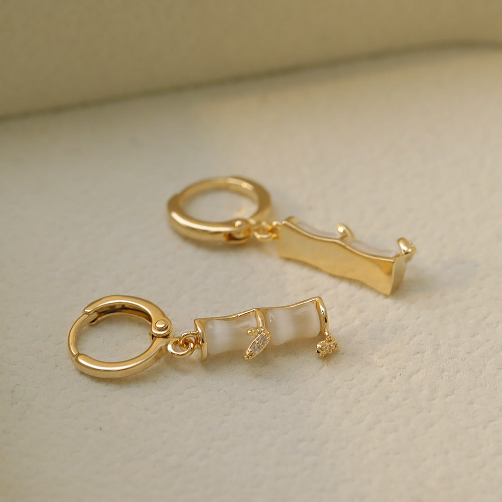 1 Pair Simple Style Solid Color Plating Inlay Copper Copper 18K Gold Plated Drop Earrings